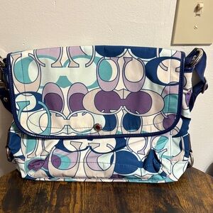 Coach satin like material messenger bag